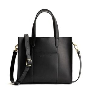 Portland Leather Goods Lola Crossbody Tote Black Leather NWT in Box